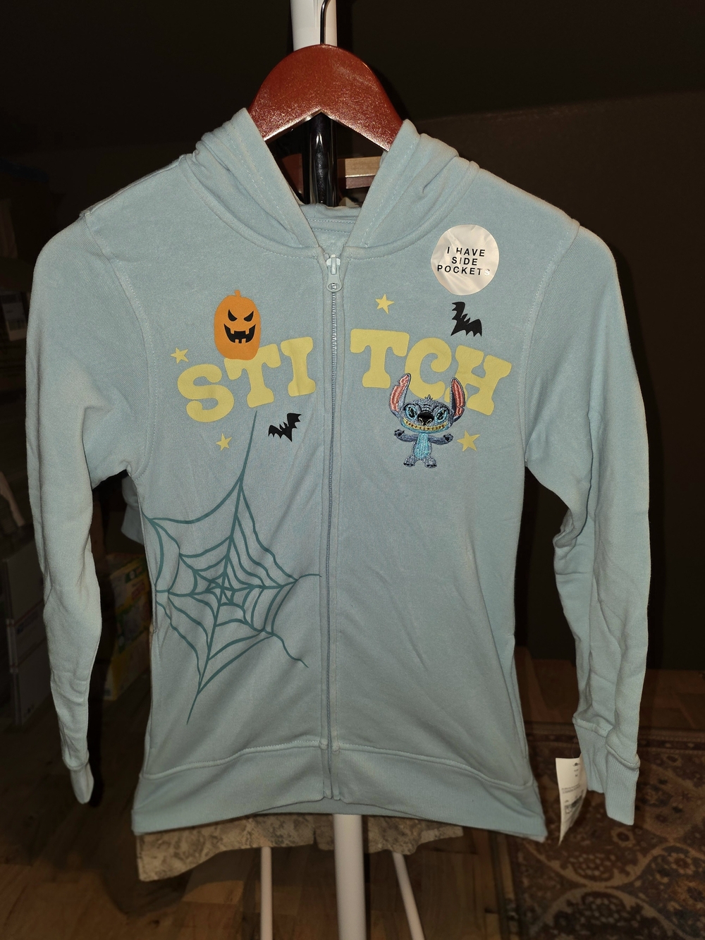 Disney Kids Blue Stitch Zip Hoodie